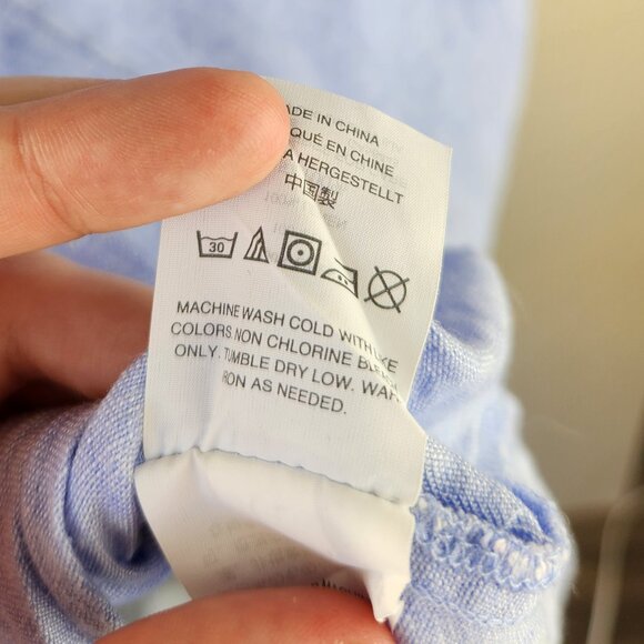 J. Crew Baird McNutt Irish Linen Perfect Button Up Shirt Blue 00P - Picture 9 of 10